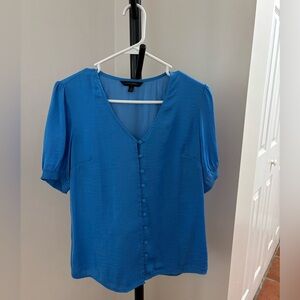 Banana Republic Factory Blue Button-Front Blouse